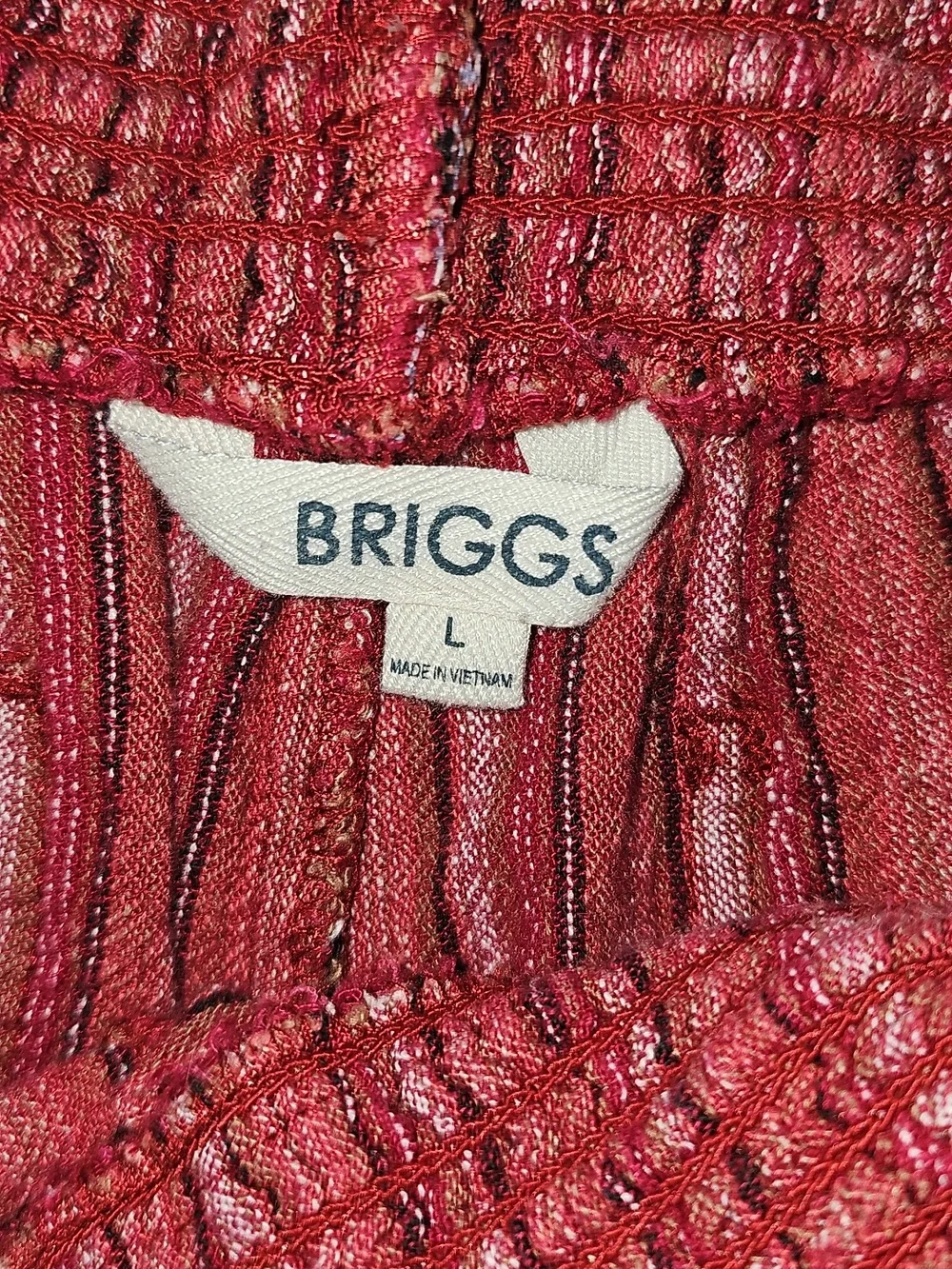 Briggs New York Red Striped Drawstring Linen Blend Women's Shorts - Picture 2 of 4